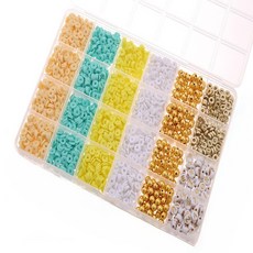 Beneble DIY手鍊配件串珠工藝套組 + 2700p套裝, 1套, 金色字母黃色