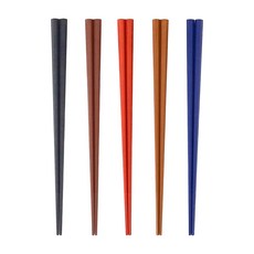 SUNLIFE 日本製八角防滑秋暮美型筷5件組, 筷子 5雙, 黑色 + 棕色 + 深紅 + 深藍、深橘, 1組