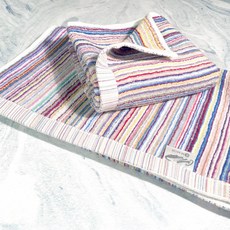 Crocodile 鱷魚 飄然清新條紋毛巾 深彩條 精梳棉面巾 吸水柔軟, 3條