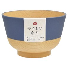 木紋抗菌輕便湯碗 日本製, 藍色, 1個
