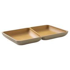 日本製 木紋抗菌方形分隔餐盤 2格, 灰色, 1個