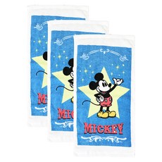 Disney 迪士尼 閃亮米奇洗臉巾, 3條, 藍色