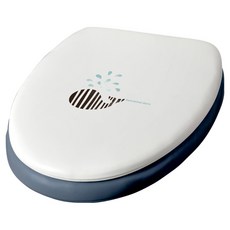 삼정크린마스터 웨일 소프트 변기커버 O형, 화이트 + 블루, 1개