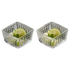 American Road 簡約玻璃點心迷你水果盤 方形鑽石 HR1810, 2個, 單一顏色