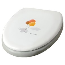 SamJeong CleanMaster 大象柔軟馬桶蓋 O型, 白色 + 灰色, 1個