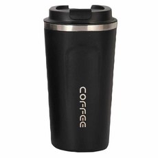 翻蓋直飲304咖啡保溫杯, 黑色, 500ml, 1個