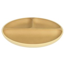 日本製 木紋抗菌圓形分隔餐盤 3格, 白色, 1個