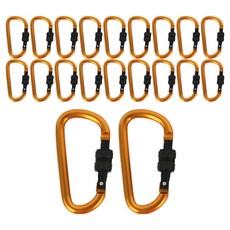 벅703 고강도 LOCK 기능 8파이 카라비너, 혼합색상, 20개