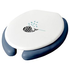 삼정크린마스터 웨일 소프트 변기커버 U형, 화이트 + 블루, 1개