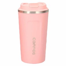 翻蓋直飲304咖啡保溫杯, 粉色, 500ml, 1個