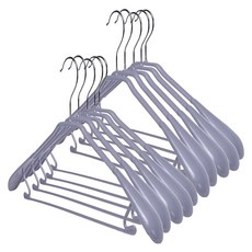 Life 北歐ins 乾濕兩用多功能防滑寬肩衣架10件組, 灰色, 1組