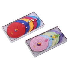 happytool 傳統圓形杯墊10件組, 1套, 混合顏色