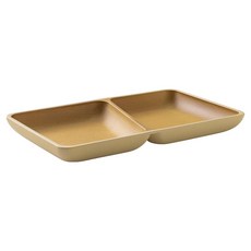 日本製 木紋抗菌方形分隔餐盤 2格, 白色, 1個