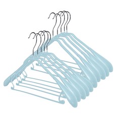 Life 北歐ins 乾濕兩用多功能防滑寬肩衣架10件組, 藍色, 1組