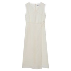 JUCY JUDY 女款無袖裹身連身裙 JZOP329D, 象牙白