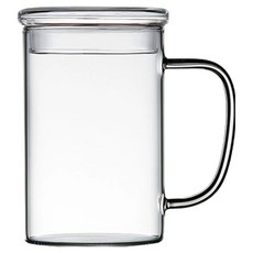 American Road 簡約附把手附蓋耐熱玻璃杯 420ml HR1758, 1個, 單一顏色