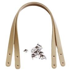 Khohimo DIY 肩背包用皮革提把 60cm 2入 + 鉚釘組 5W0416, 1套, 米色