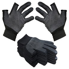 Silvercast 兩指開口圓點釣魚作業手套 SVFCG, 黑色, 20套