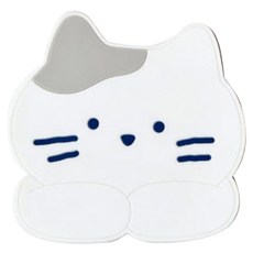 버터 햅삐데이 빼꼼 PVC 밀크캣 코스터, 화이트, 1개