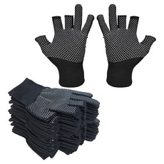 Silvercast 三指開口點膠釣魚工作手套 SVFCG, 黑色, 20套