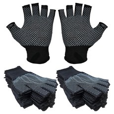 Silvercast 5指開口圓點釣魚工作手套 SVFCG, 黑色, 20套