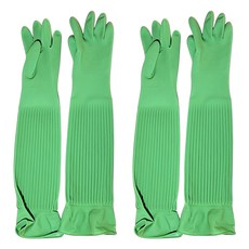 CARNATION 康乃馨 超長型手套 伸縮580mm, 2雙, 大(L), 綠色
