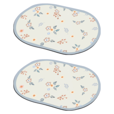 寢室安居 吸水止滑軟式珪藻土地墊, 春日小花, 2個
