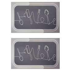 寢室安居 吸水止滑軟式珪藻土地墊, 抽象廚具, 2個