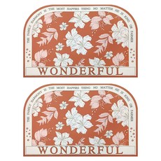 寢室安居 吸水止滑軟式珪藻土地墊, 百合物語 紅底, 2個