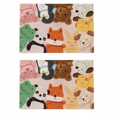 寢室安居 吸水止滑軟式珪藻土地墊, 動物森友墊, 2個