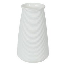 橫條紋/低調奢華 直桶款 陶瓷花瓶, 白色