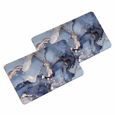 寢室安居 吸水止滑軟式珪藻土地墊, 星空灰藍, 2個