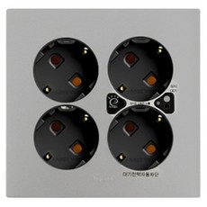 Legrand 羅格朗 Apella 銀色 Simple 待機電力自動斷電4孔插座, 1個