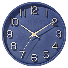Marchenmond 閃爍靜音掛鐘 30cm 深藍色 時尚簡約 指針壁鐘