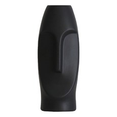 抽象人面現代風 陶瓷花瓶, 黑色