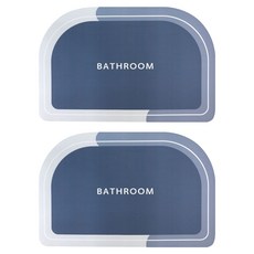 寢室安居 吸水止滑軟式珪藻土地墊, 煙波藍, 2個