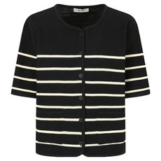 THE IZZAT 女款條紋補丁口袋開襟衫 IP4M1CD981