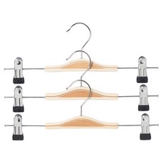 Bent Wood 原木防滑下身用衣架, 3個, 混合色