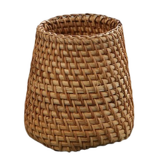 茶具收納單筒 藤編天圓 地方款, 1個, 單一顏色