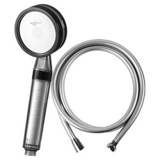 DAELIM BATH D CLEAN 過濾蓮蓬頭 + 2m蓮蓬頭軟管組, 1套, 黑色(蓮蓬頭), 灰色(蓮蓬頭軟管)