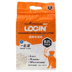 LOGIN 洛格 稻殼珍珠砂 6L,1包,2.5kg,無香,天然環保,超強吸水,有效除臭,凝結力強,低粉塵貓砂