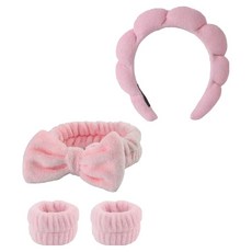 Nalli Sisters 可愛洗臉髮帶 雲朵髮箍 3件組, 1套, 粉紅色