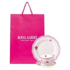 로얄알버트 캔디컬렉션 커피잔 + 받침대 + 접시 + 쇼핑백 세트, 러브 라일락, 1세트