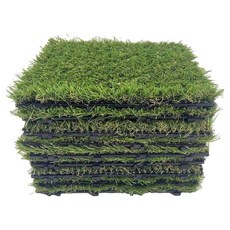 樂嫚妮 塑木仿秋草拼接地板 0.25坪, 綠色, 9件