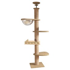 毛皇上 頂天立地貓爬架 G款, 天然麻繩色/木纹色, 1組