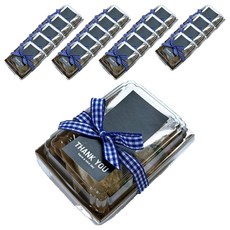 Tinapicnic 迷你牛皮一次性容器 + 黑色貼紙 + 藍色緞帶組合, 20套, 便當容器 20p + 貼紙 20p + 緞帶 20p