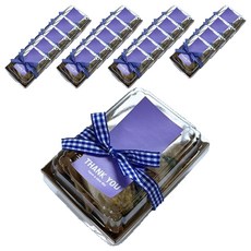 Tinapicnic 迷你牛皮一次性容器 + 淺紫色貼紙 + 藍色緞帶套組, 20套, 便當容器 20入 + 貼紙 20入 + 緞帶 20入