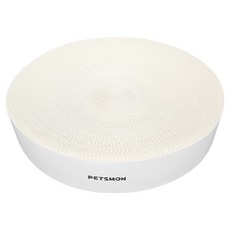 PETSMON 貓咪雙面圓形牛皮紙貓抓板, 1個, 白色