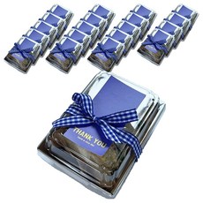 Tinapicnic 迷你牛皮紙拋棄式餐盒 + 紫色貼紙 + 藍色緞帶組合, 20套, 拋棄式餐盒 20p + 貼紙 20p + 緞帶 20p