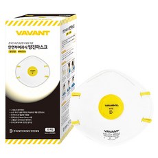 바반트랩 안면부여과식 2급 방진마스크 컵형 밸브형 20p, 화이트, 1개